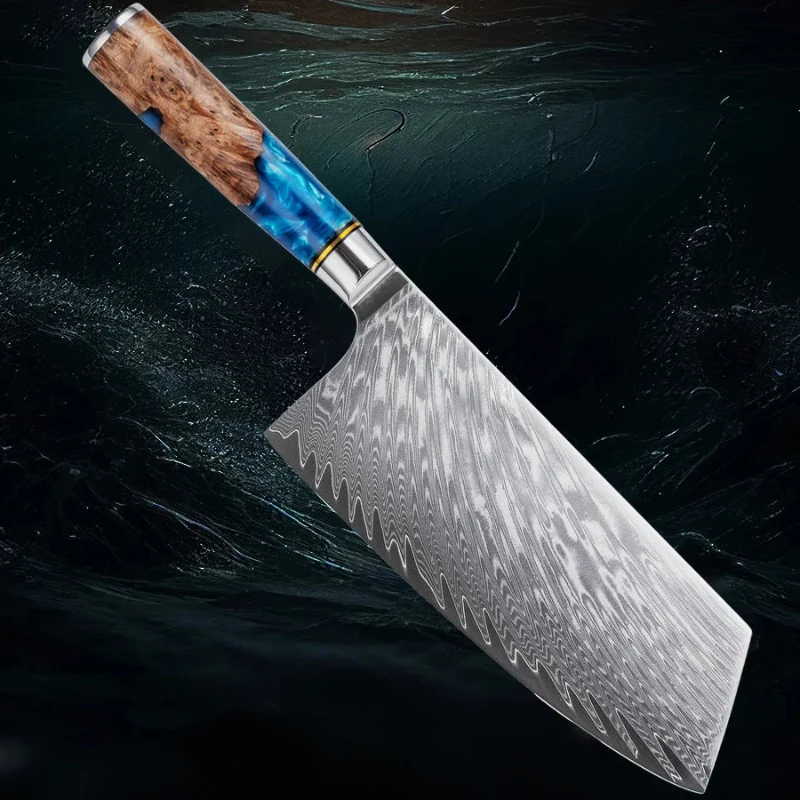 Couteau Damas Bleu