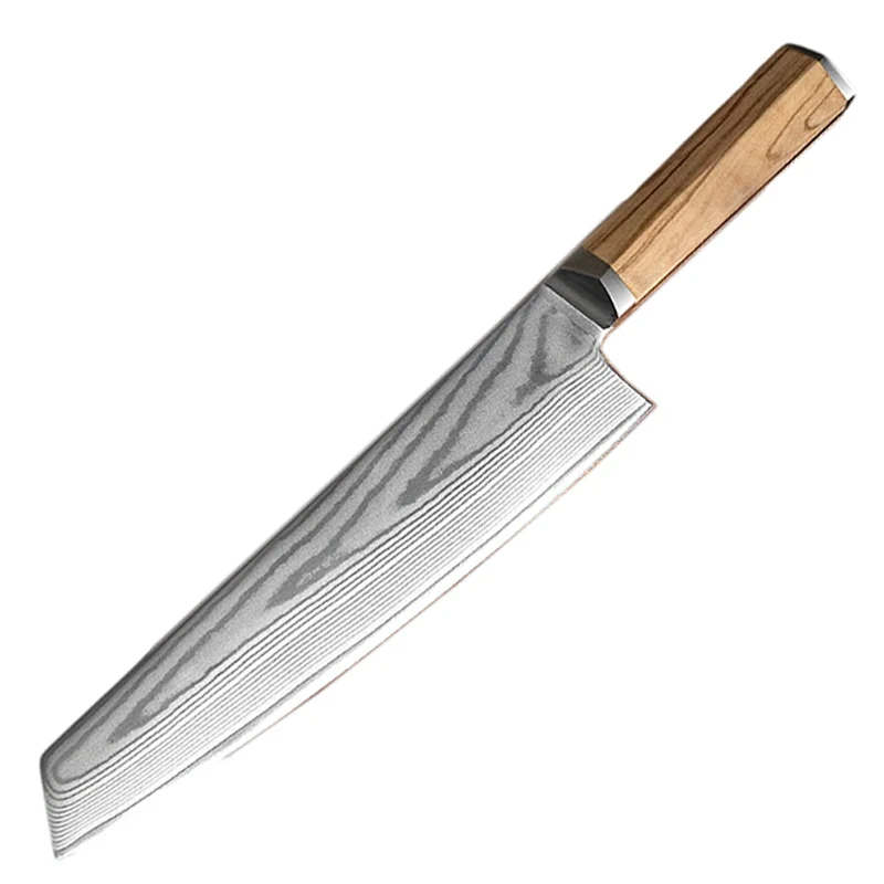 Couteau de Cuisine Damas Manche en Olivier