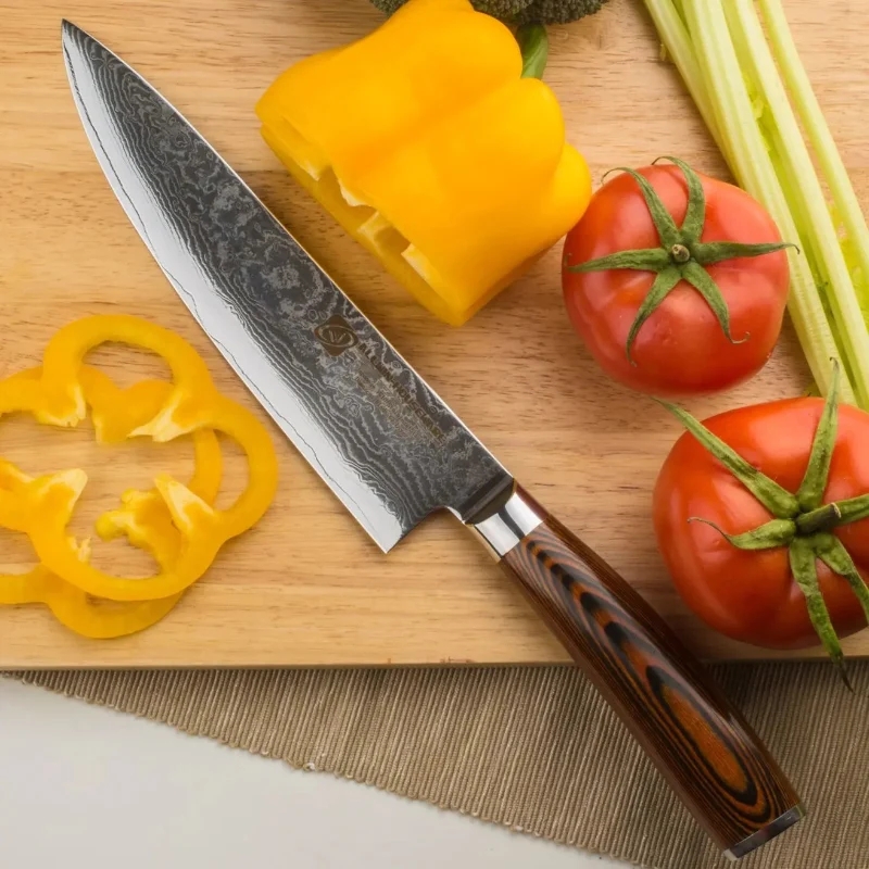 Couteau de Cuisine en Acier Damas