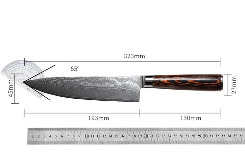 Couteau de Cuisine en Acier Damas