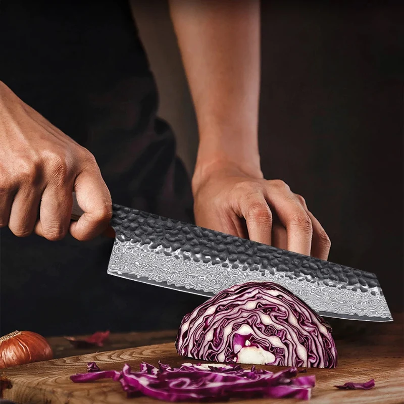Couteau Forgé en Acier Damas