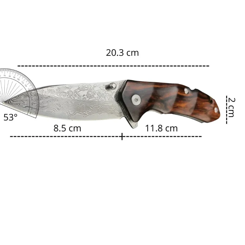 Couteau de Chasse Damas avec Etui en Cuir
