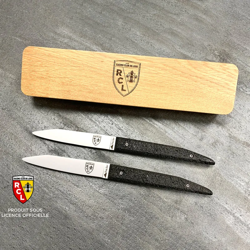 Coffret duo avec 2 couteaux de table BLACK édition RC LENS (SOUS LICENCE OFFICIELLE)