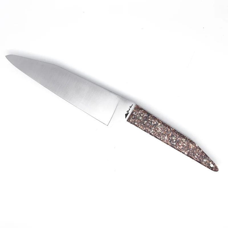 Couteau du chef manche en coques brunes