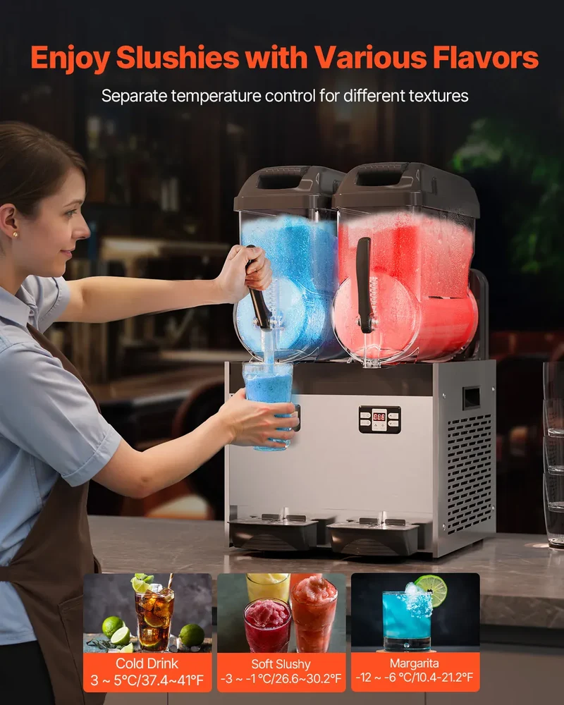 Machine à Granita Professionnelle 3×12 L — Triple Cuve, 144 Boissons