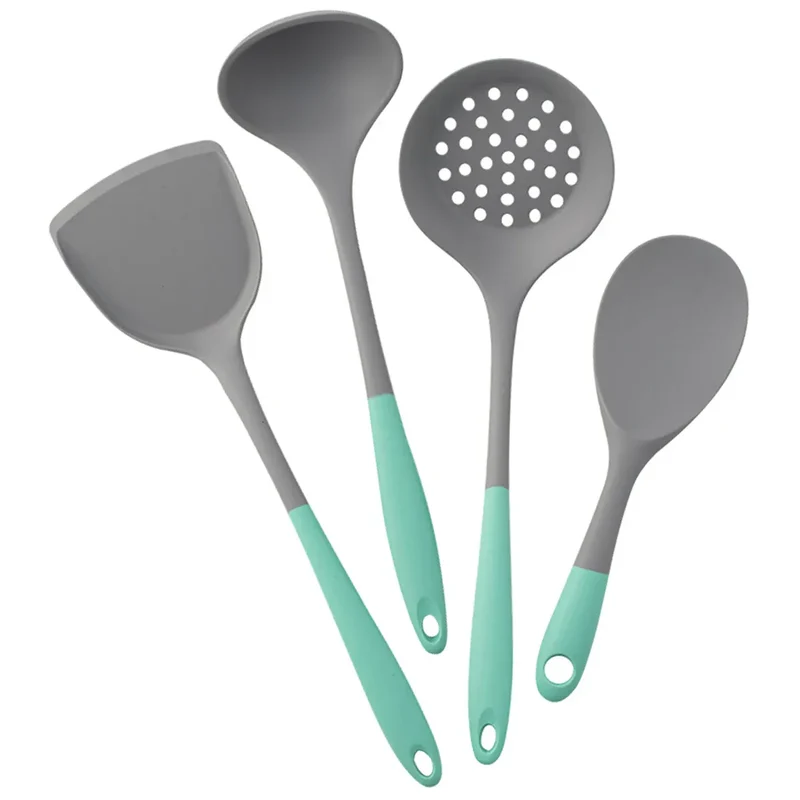 Set Ustensiles Silicone 4 Pieces | Outils de Cuisine Antidérapants