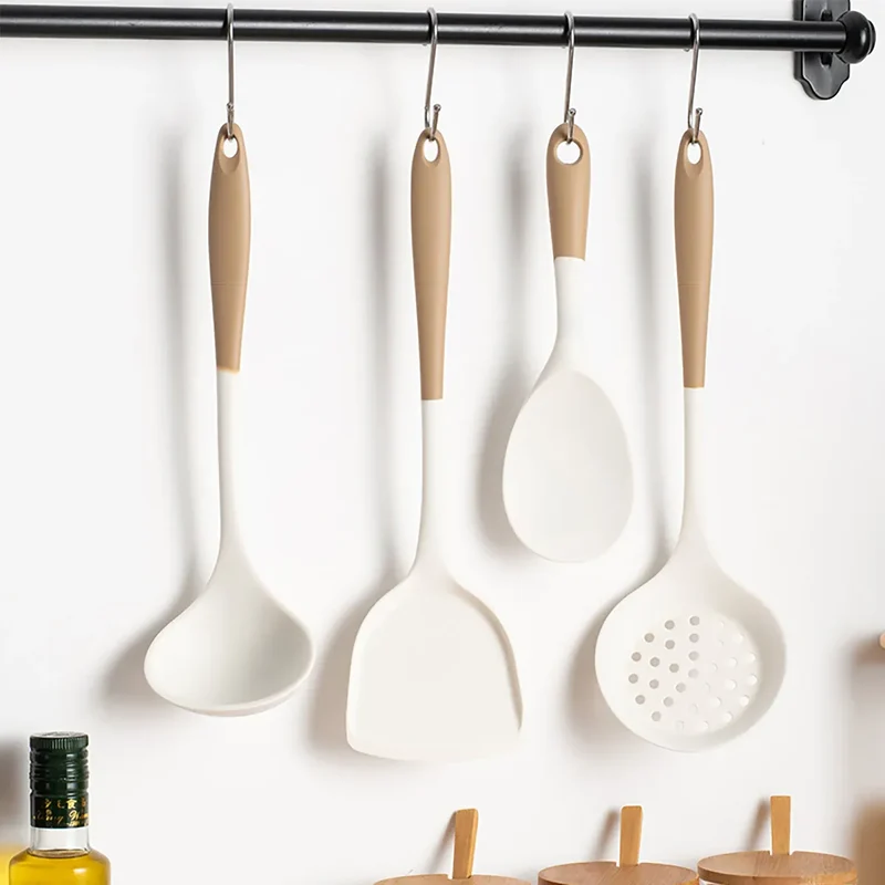 Set Ustensiles Silicone 4 Pieces | Outils de Cuisine Antidérapants
