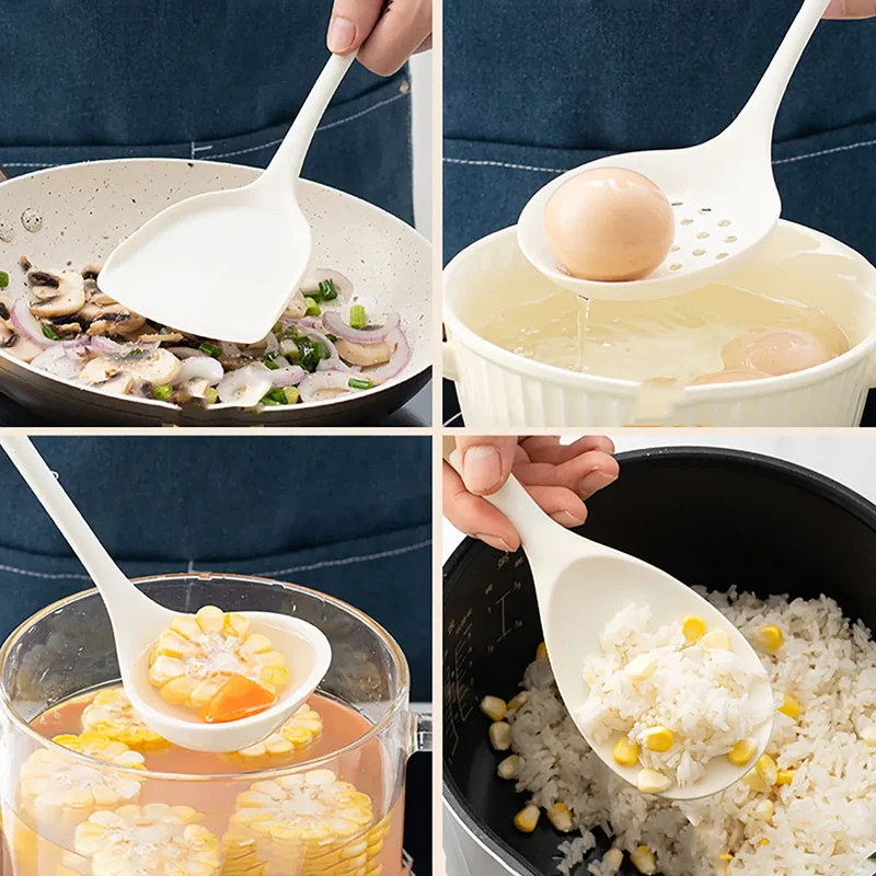 Set Ustensiles Silicone 4 Pieces | Outils de Cuisine Antidérapants