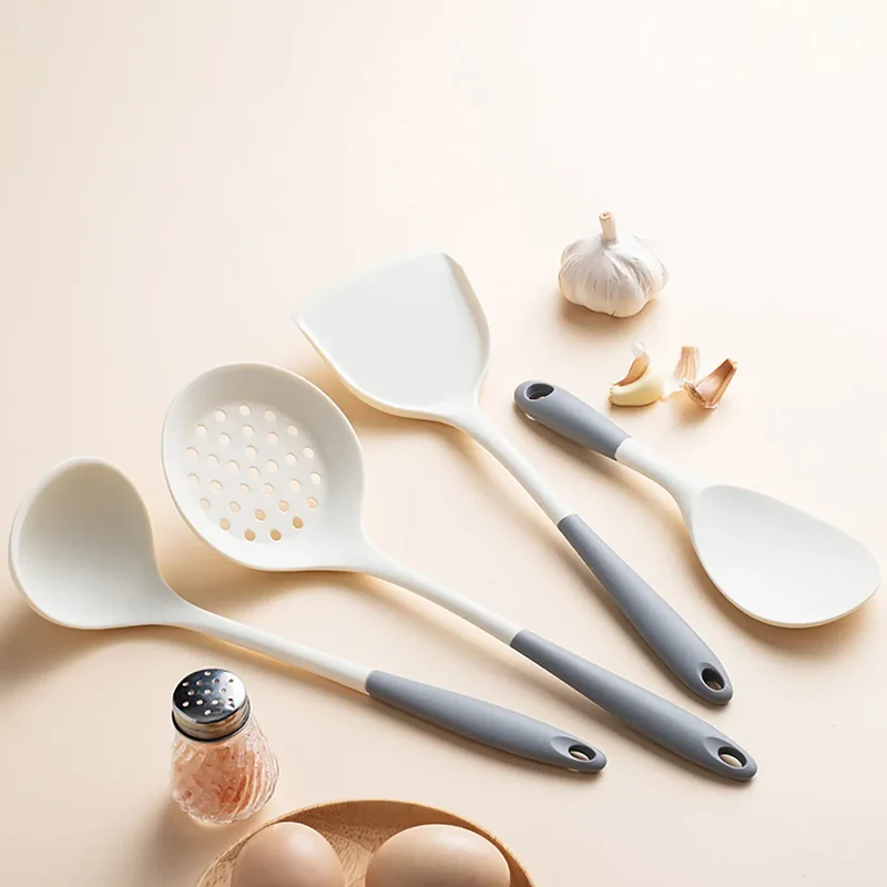 Set Ustensiles Silicone 4 Pieces | Outils de Cuisine Antidérapants