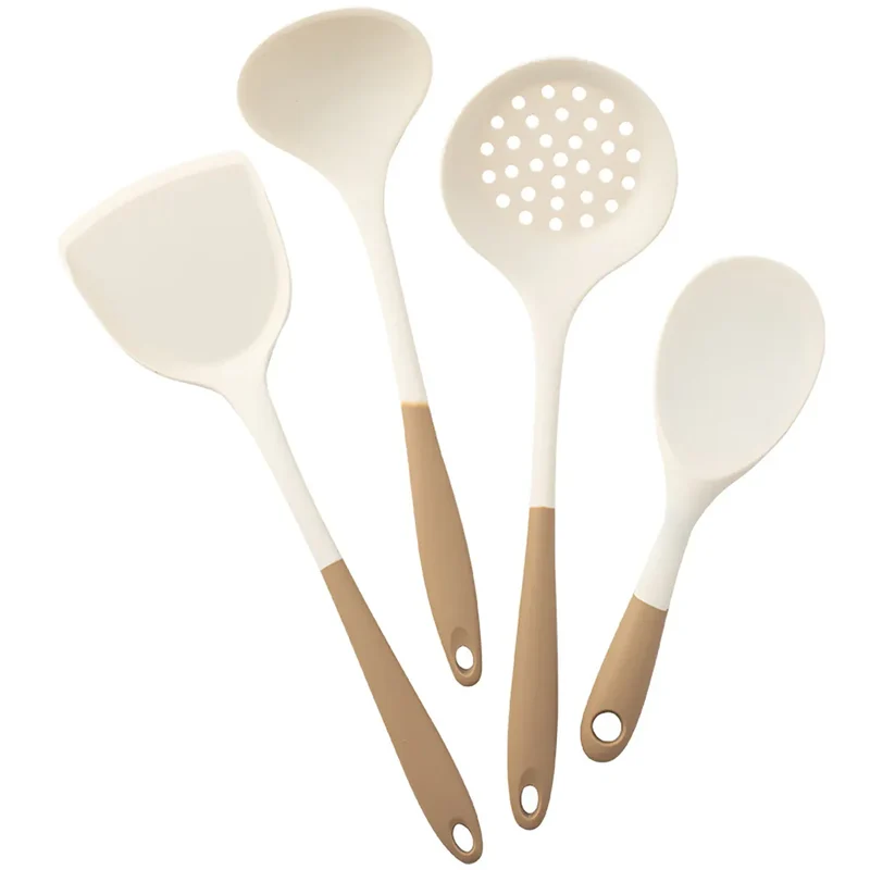 Set Ustensiles Silicone 4 Pieces | Outils de Cuisine Antidérapants
