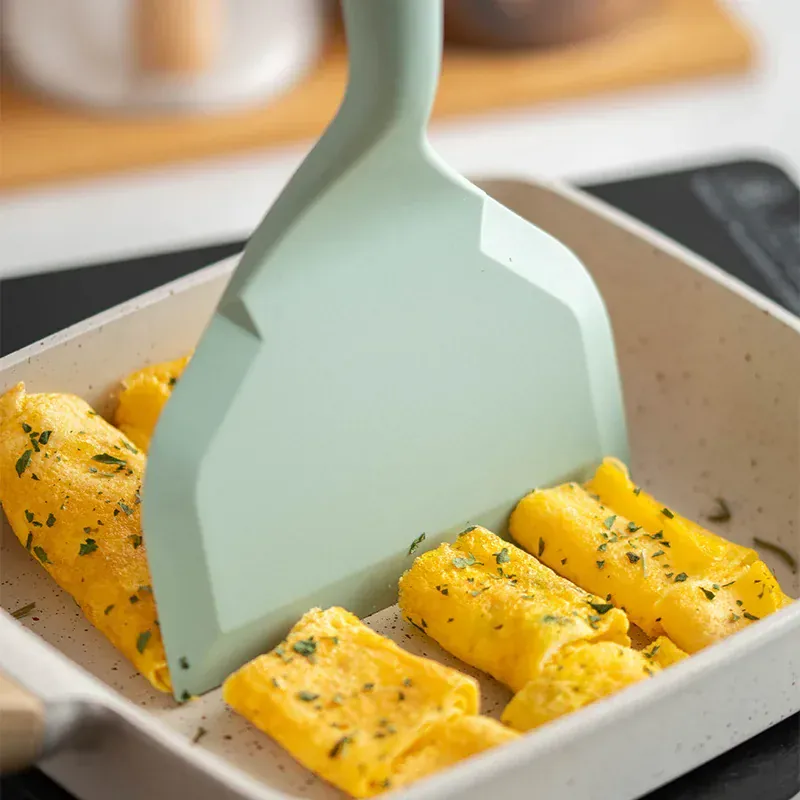 Spatule Silicone Large Résistante à la Chaleur pour Crêpes et Omelettes