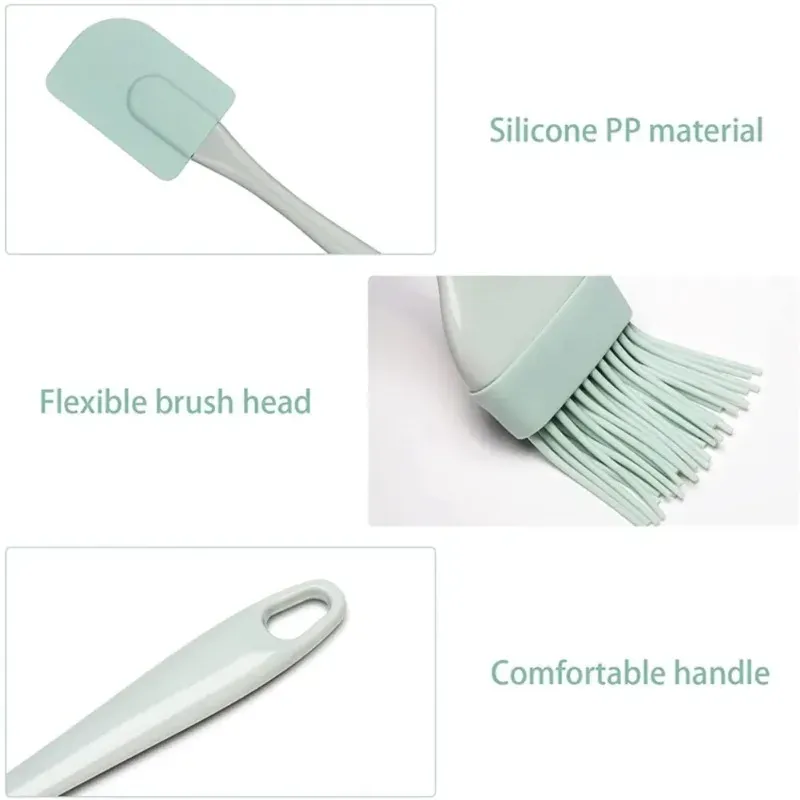 Set Spatules Silicone 3 Pièces - Ustensiles Pâtisserie Résistants