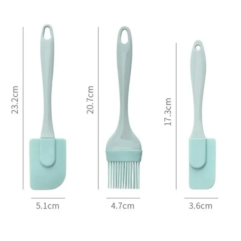 Set Spatules Silicone 3 Pièces - Ustensiles Pâtisserie Résistants