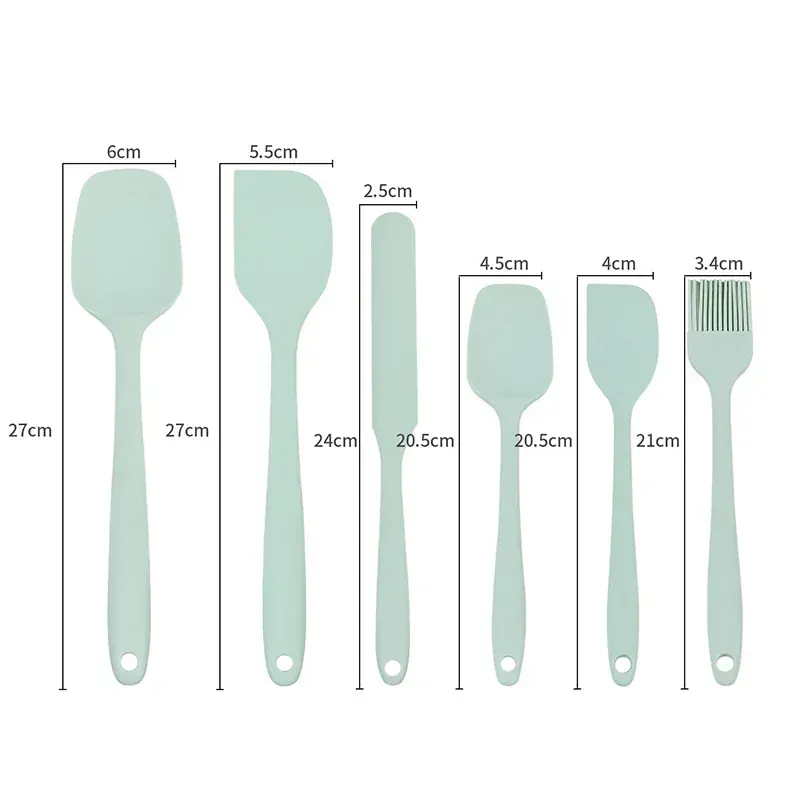 Set Spatules Silicone 6 Pièces Résistantes à la Chaleur pour Cuisine