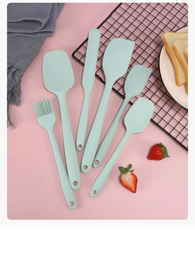 Set Spatules Silicone 6 Pièces Résistantes à la Chaleur pour Cuisine
