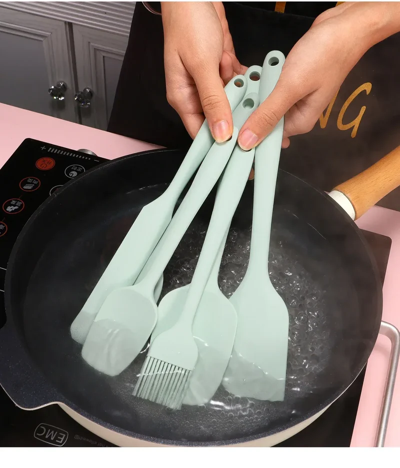 Set Spatules Silicone 6 Pièces Résistantes à la Chaleur pour Cuisine