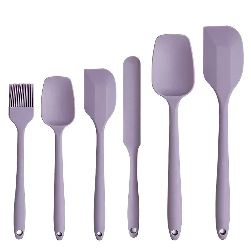Set Spatules Silicone 6 Pièces Résistantes à la Chaleur pour Cuisine
