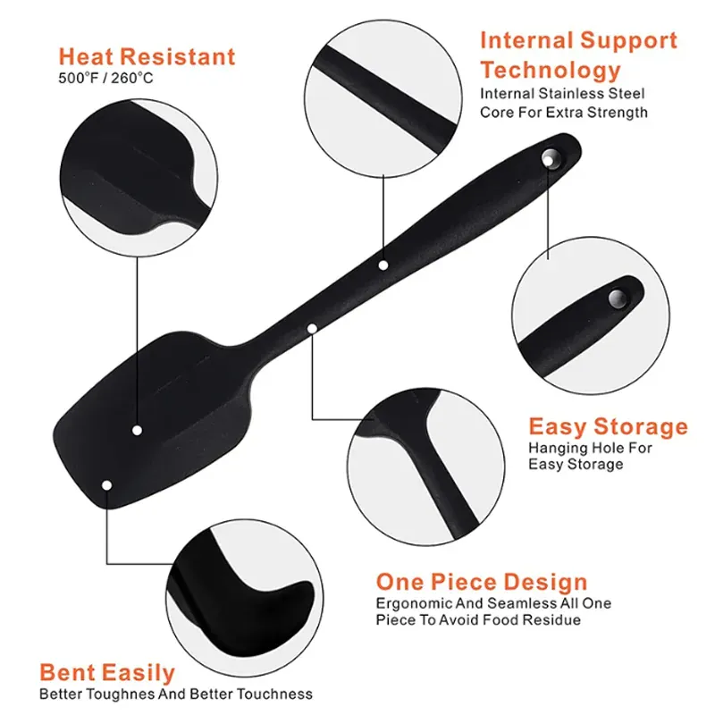 Spatule Silicone 21cm et 27cm Flexible pour Pâtisserie