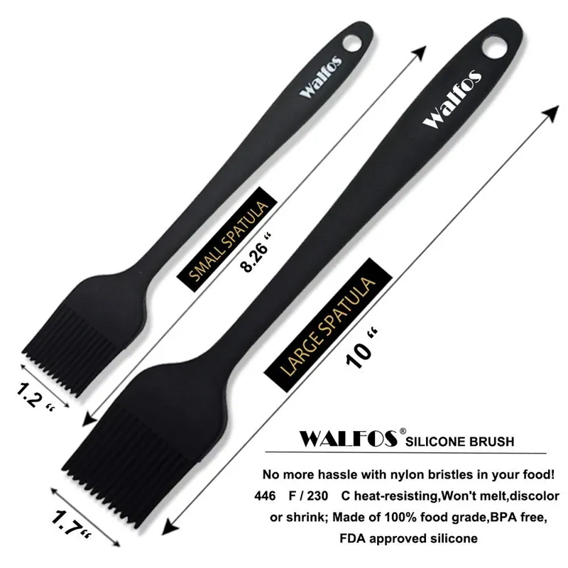 Set de 2/3 Spatules Silicone pour Barbecue et Pâtisserie