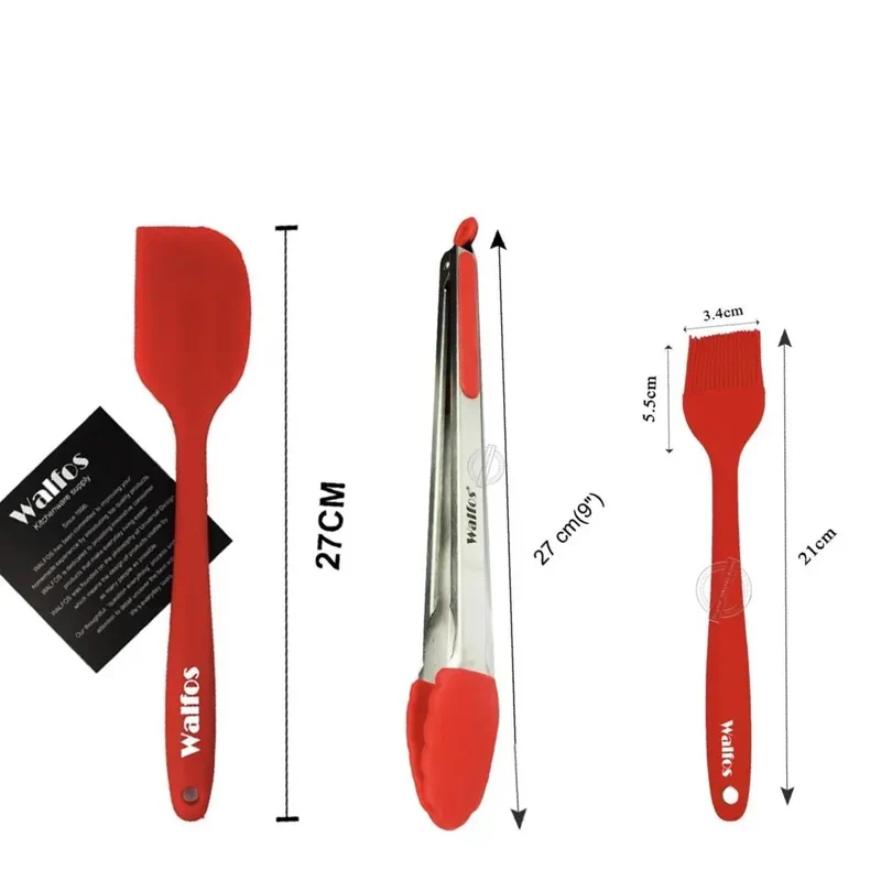 Set de 2/3 Spatules Silicone pour Barbecue et Pâtisserie