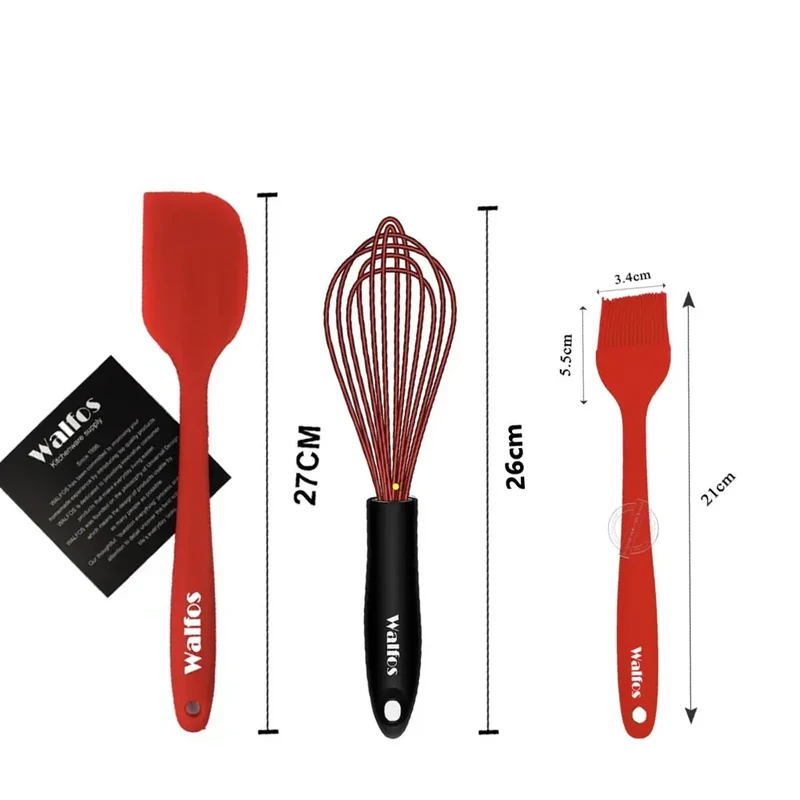 Set de 2/3 Spatules Silicone pour Barbecue et Pâtisserie
