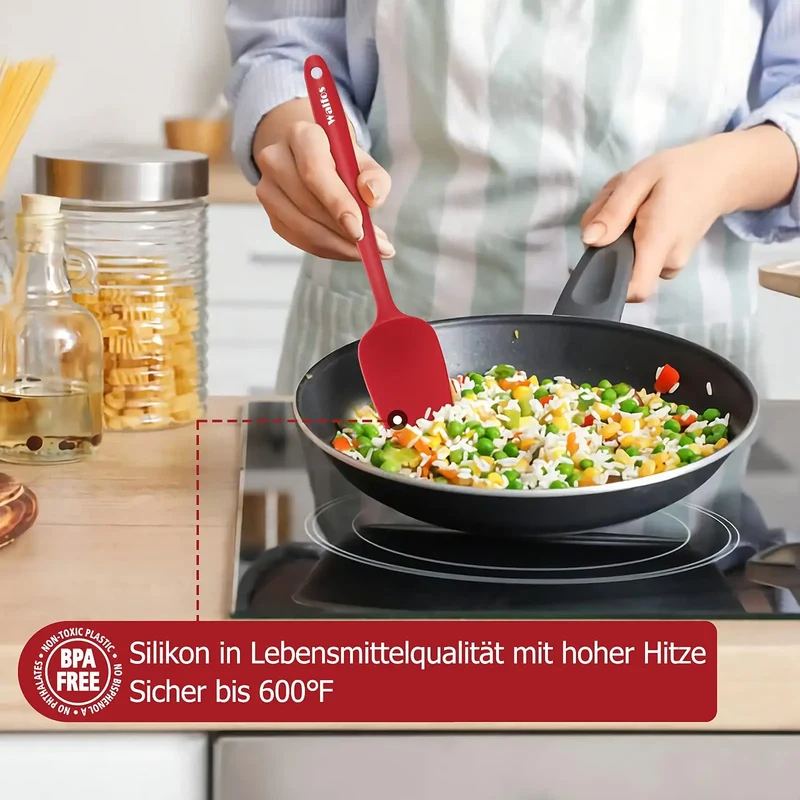 Set Spatules Silicone 5 pièces Résistantes à la Chaleur Pâtisserie