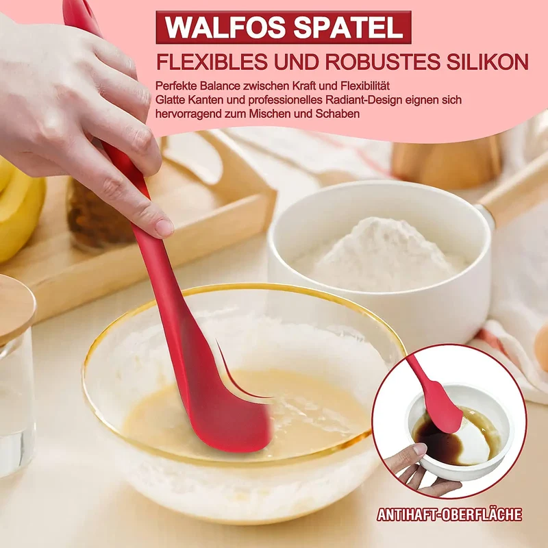 Set Spatules Silicone 5 pièces Résistantes à la Chaleur Pâtisserie