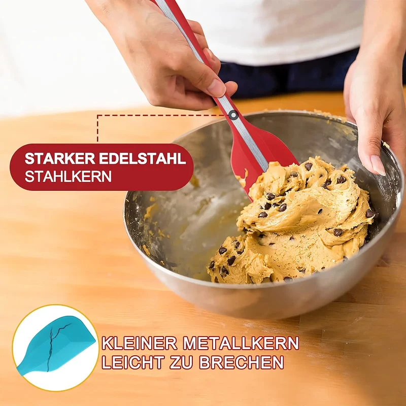 Set Spatules Silicone 5 pièces Résistantes à la Chaleur Pâtisserie