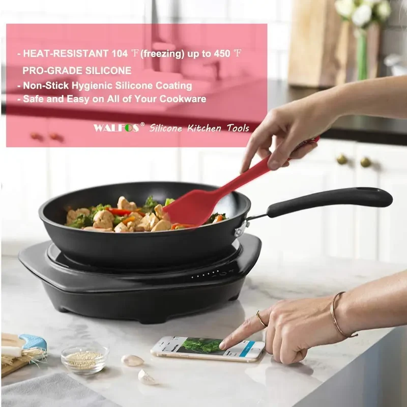 Set Spatules Silicone 5 pièces Résistantes à la Chaleur Pâtisserie