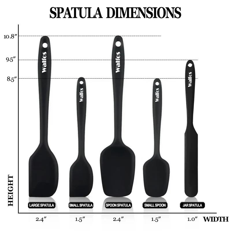 Set Spatules Silicone 5 pièces Résistantes à la Chaleur Pâtisserie