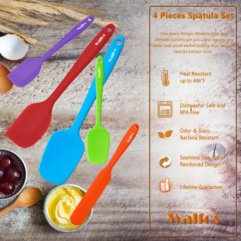 Set Spatules Silicone 5 pièces Résistantes à la Chaleur Pâtisserie