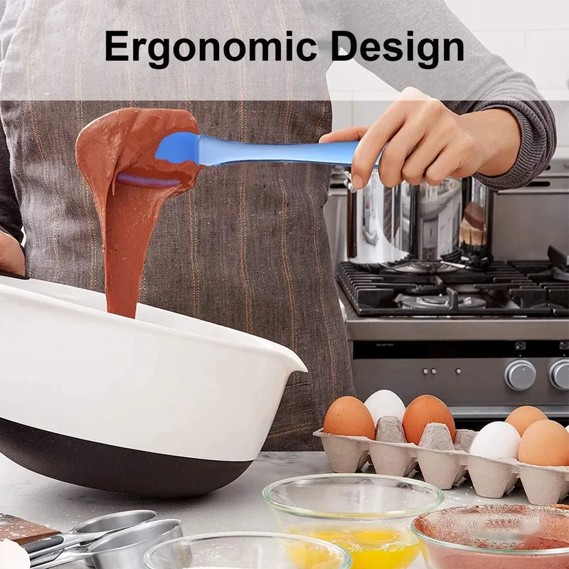 Set Spatules Silicone 3 Pièces Résistantes à la Chaleur pour Pâtisserie