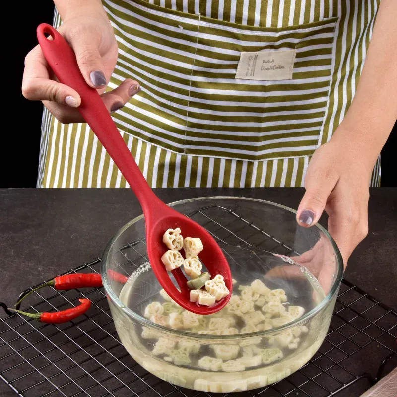 Set Ustensiles Silicone 5 pièces Résistants à la Chaleur Rouge