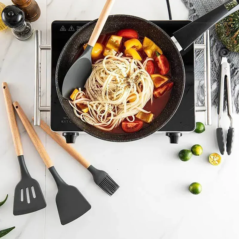 Set Ustensiles Silicone 12 pièces Cuisine | Résistants à la chaleur