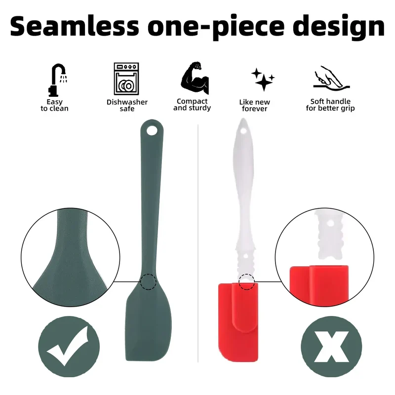 Set Ustensiles Silicone 6/9 Pieces Résistants Chaleur pour Pâtisserie