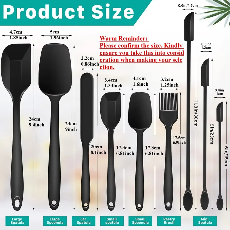 Set Ustensiles Silicone 6/9 Pieces Résistants Chaleur pour Pâtisserie