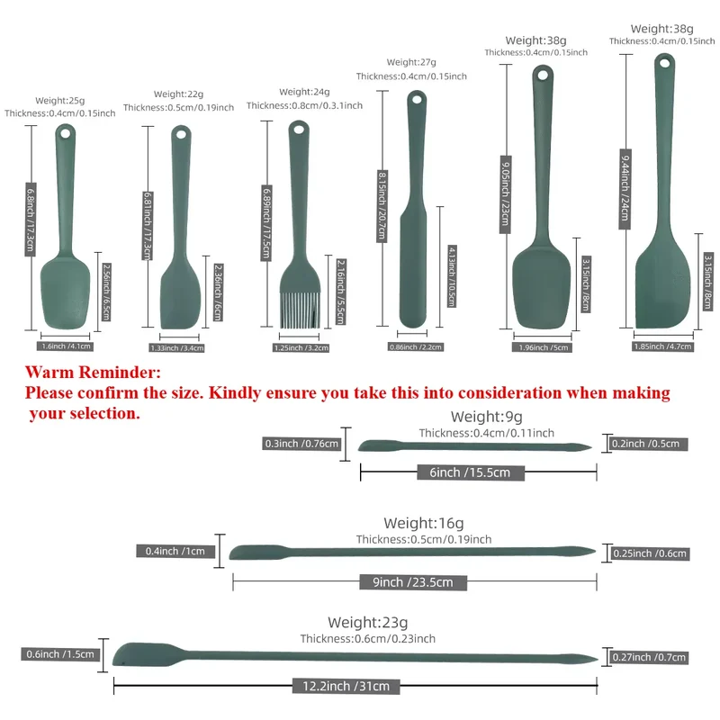 Set Ustensiles Silicone 6/9 Pieces Résistants Chaleur pour Pâtisserie