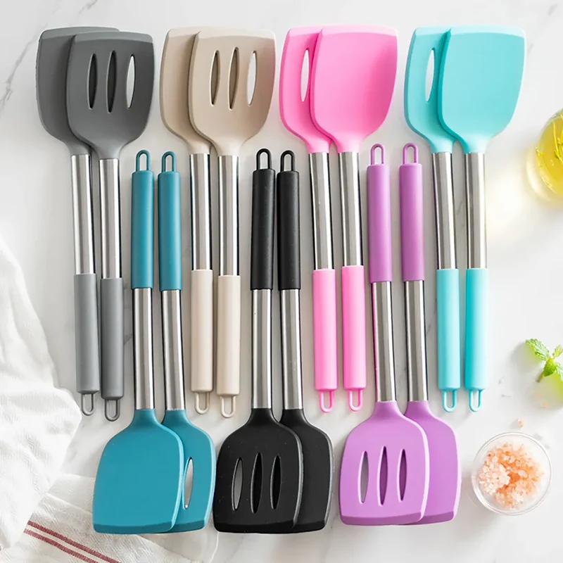 Set Spatules Silicone 2 pièces Résistantes à la Chaleur