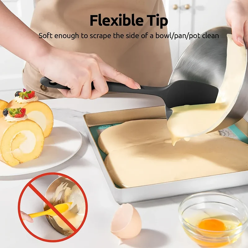 Set Spatules Silicone 4 pièces Résistantes à la Chaleur pour Cuisine
