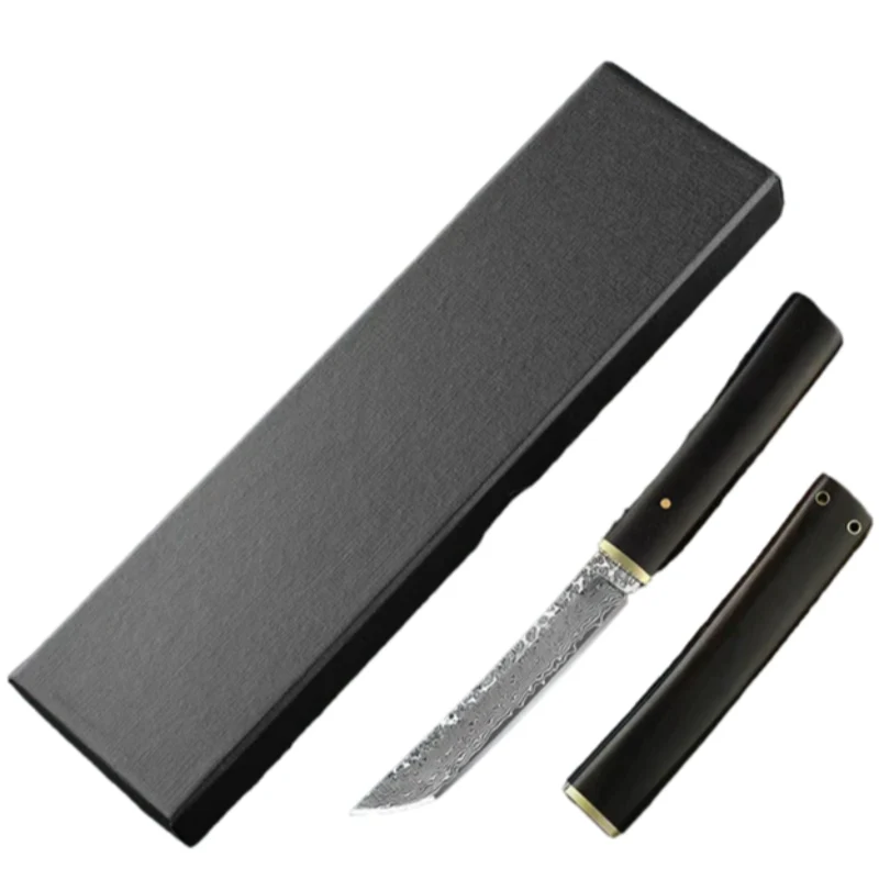 Couteau Tanto Japonais en Acier Damas