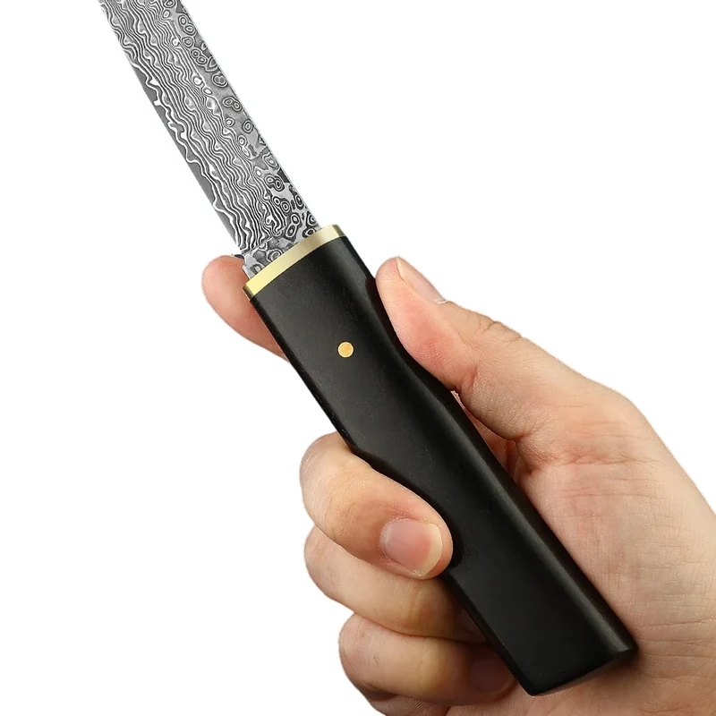 Couteau Tanto Japonais en Acier Damas