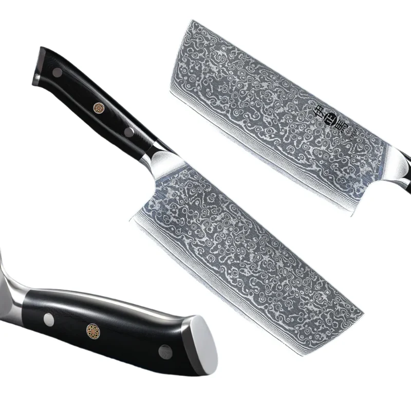 Couteau Nakiri Japonais Acier Damas