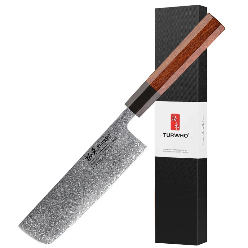 Couteau Nakiri Lame Acier Damas