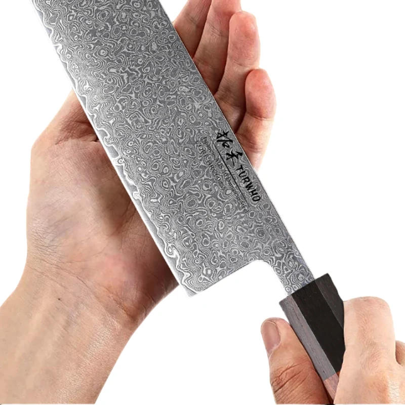 Couteau Nakiri Lame Acier Damas