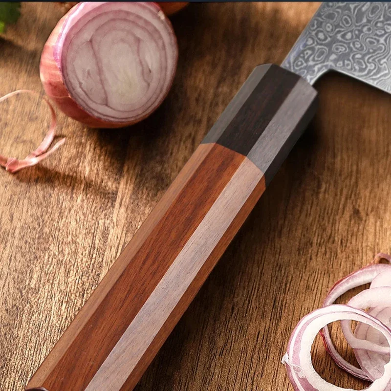 Couteau Nakiri Lame Acier Damas