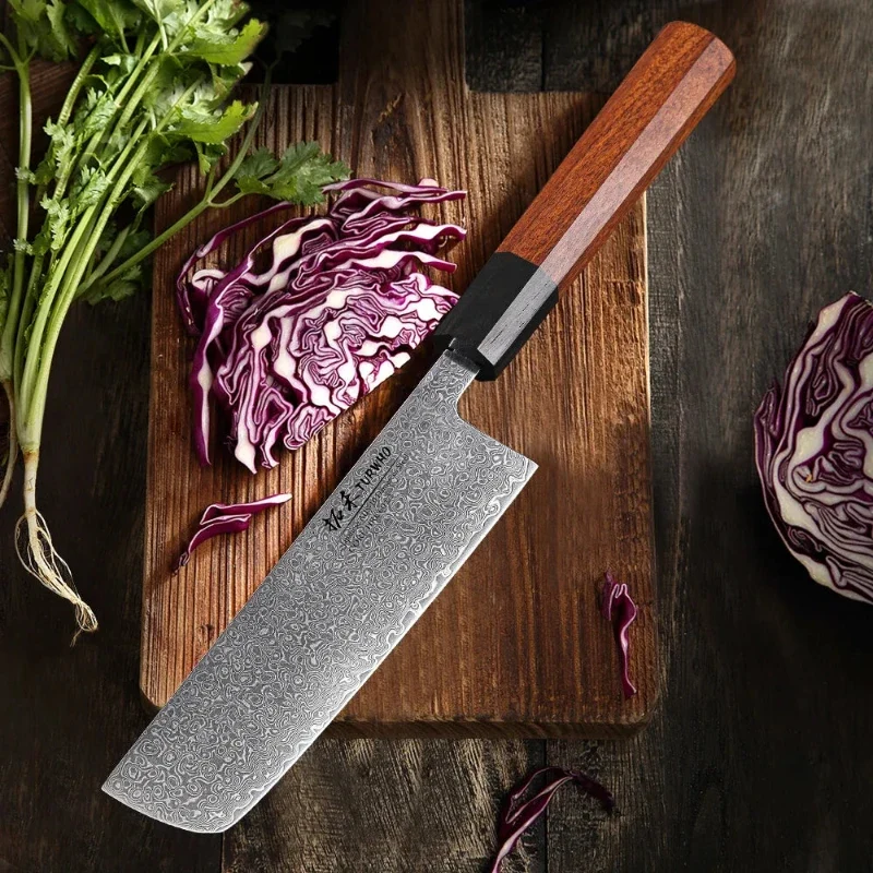 Couteau Nakiri Lame Acier Damas