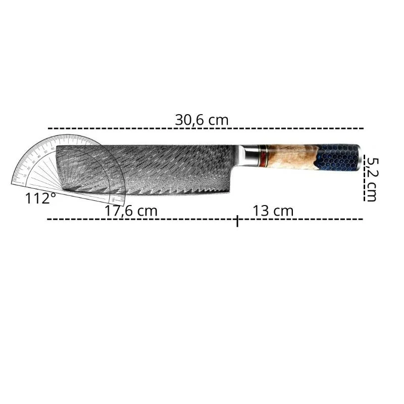 Couteau Nakiri Lame Damas