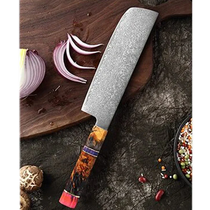 Couteau Japonais en Acier Damas