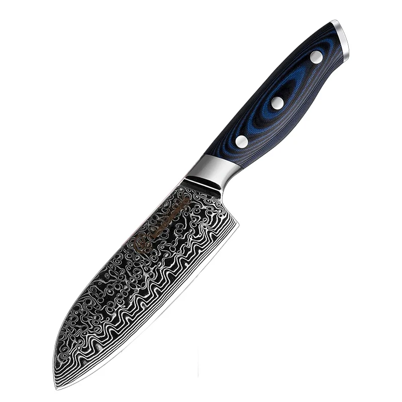 Couteau Santoku Damas Bois Bleu