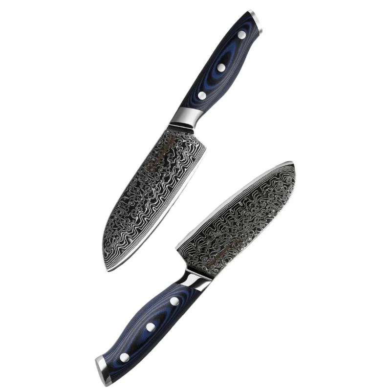 Couteau Santoku Damas Bois Bleu